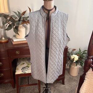 Kim Rogers Light Gray Quilted Vest